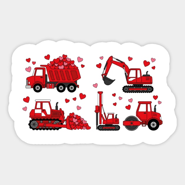 Valentine's Day Construction Vehicles Love Gift Sticker by ArtistTee ⭐⭐⭐⭐⭐